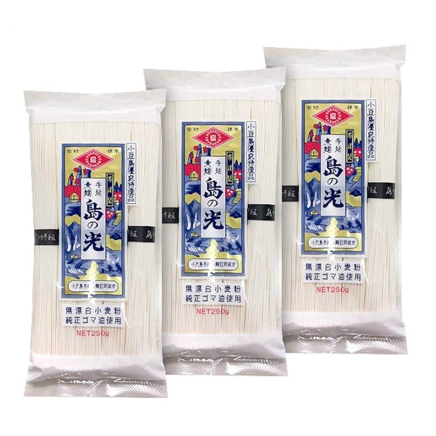 Amazon.co.jp: 小豆島手延素麺 島の光 特級品黒帯 3袋 250入☓3
